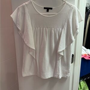 Banana Republic White Flutter Sleeve Blouse